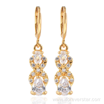 Newest 925 silver CZ tear drop shape earring